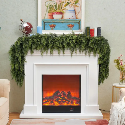 🎄🎅 Artificial Cedar Garland🌿Green Pine Garland for Table. Mantel. Wall – Perfect for Indoor & Outdoor Christmas Decorations